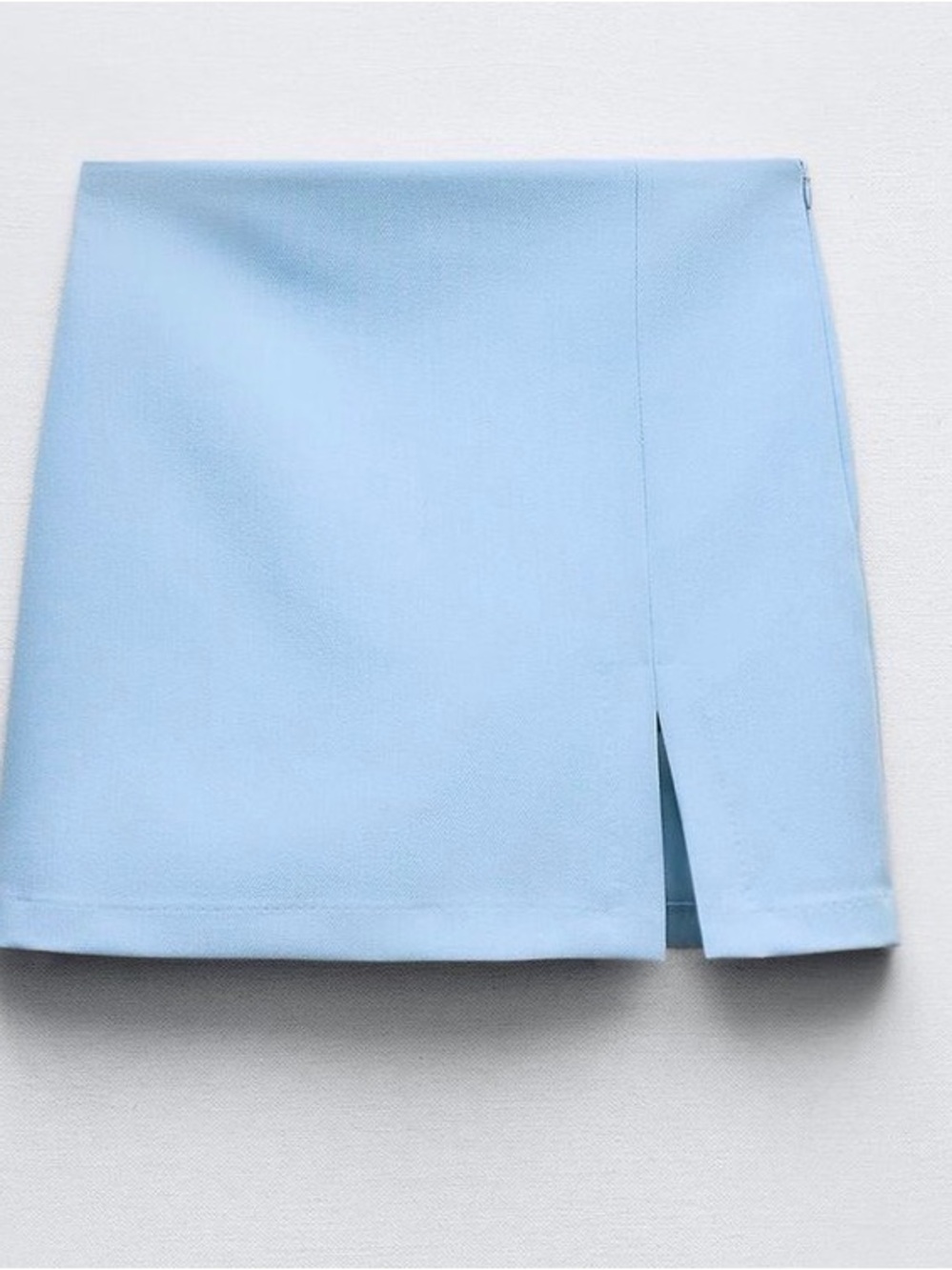 Zara Pastel Blue Mini SKORT with Front Slit size L 8